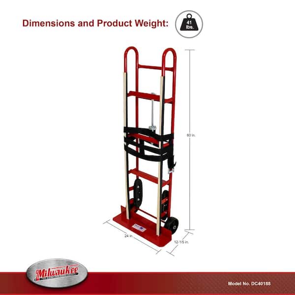 Milwaukee 800 lb Capacity Heavy Duty Appliance Truck DC40188 - The