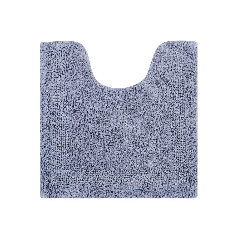 Luxurious Silver Cotton U-Shaped Contour Bath Rug 20" x 20"