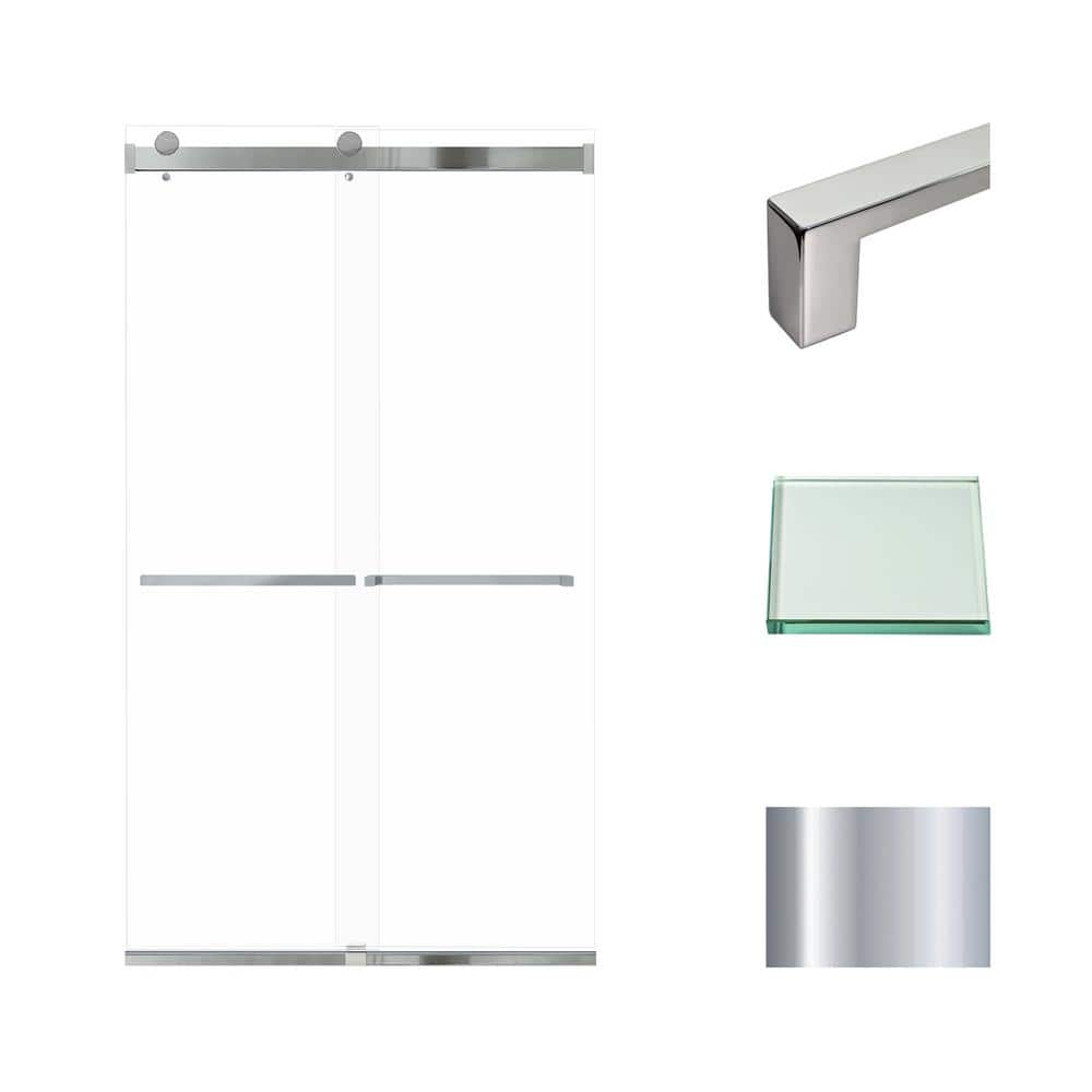 Brianna 48" x 80" Frameless Sliding Shower Door in Polished Chrome