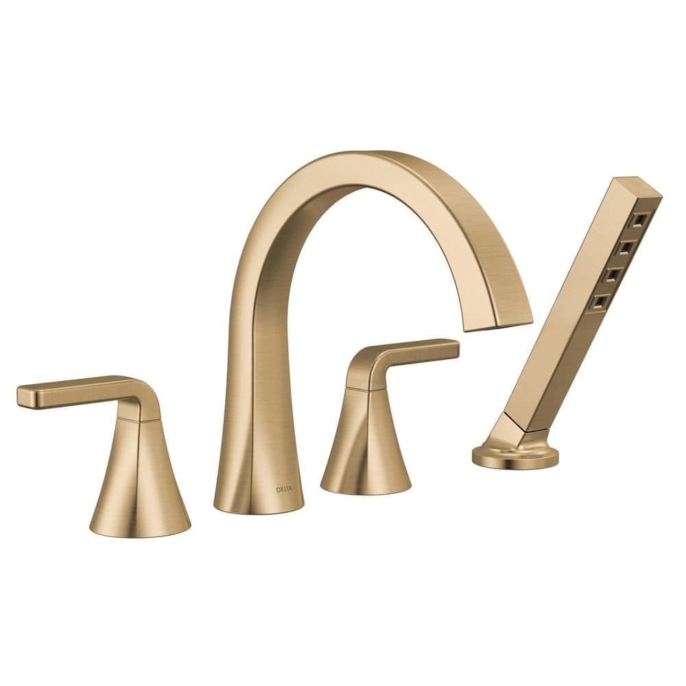 Lineax Gold 2-Handle Deck Mount Roman Tub Faucet Trim Kit in Champagne Bronze with Hand Shower (Valve Not Included) price history on PriceWatchPro