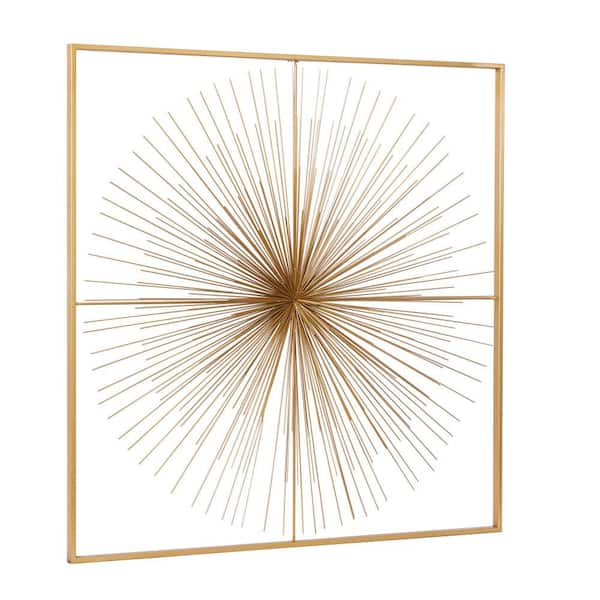 CosmoLiving by Cosmopolitan Metal Gold Geometric Wall Decor with Gold Frame  (Set of 3) 043134 - The Home Depot