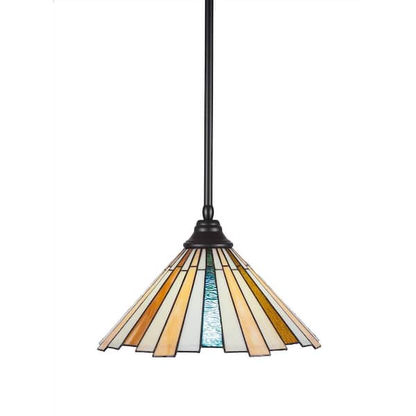 Unbranded Sparta 100-Watt 1-Light Matte Black Bowl Mini Pendant Light with Glass Shade