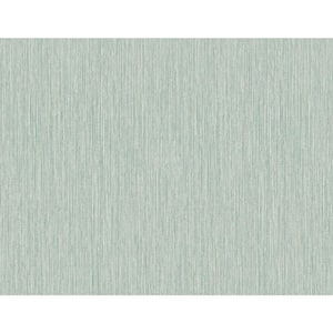 60.75 sq. ft. Seaglass Vertical Stria Embossed Vinyl Un-Pasted Wallpaper Roll