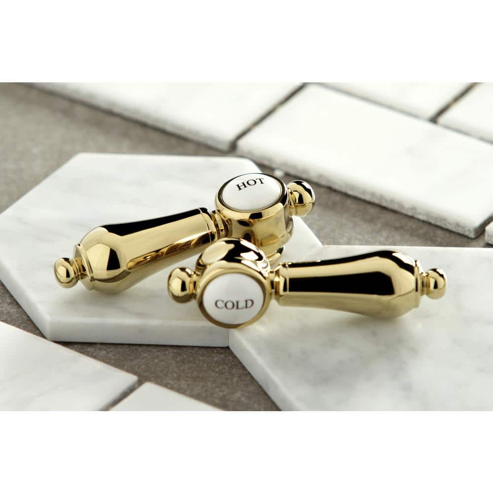 Polished Brass Victorian Bridge Kitchen Faucet with Side Sprayer