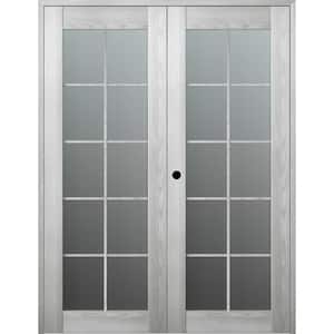 Vona 10 Lite 36 in. x 96 in. Right Hand Active Frosted Glass Ribeira Ash Wood Composite Double Prehung French Door
