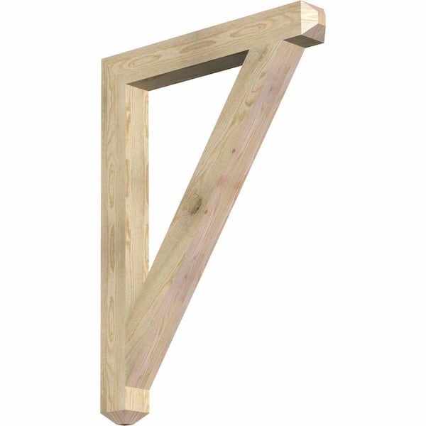 Ekena Millwork 4 in. x 44 in. x 32 in. Douglas Fir Traditional Craftsman Rough Sawn Bracket