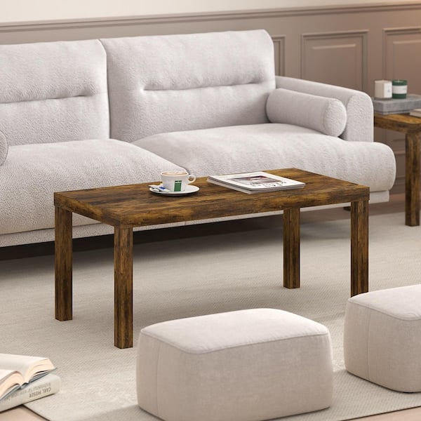 Furinno Classic 39 in. Amber Pine Rectangle Wood Coffee Table