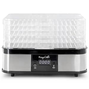 5-Tray Food Dehydrator with Timer and Temperature Control in Silver