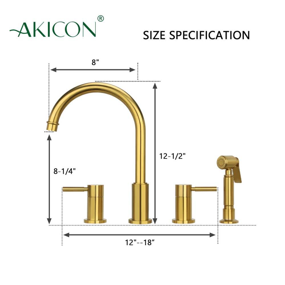 Brushed Gold Brass Kitchen Faucet with Pull-out Spray
