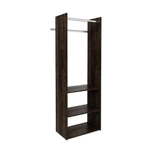Hanging Starter 25 in. W Espresso Wood Closet Tower System