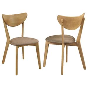 Elowen Light Walnut and Brown Dining Side Chair (Set of 2)