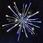 16 in. Pure White/Blue LED Christmas Spritzer