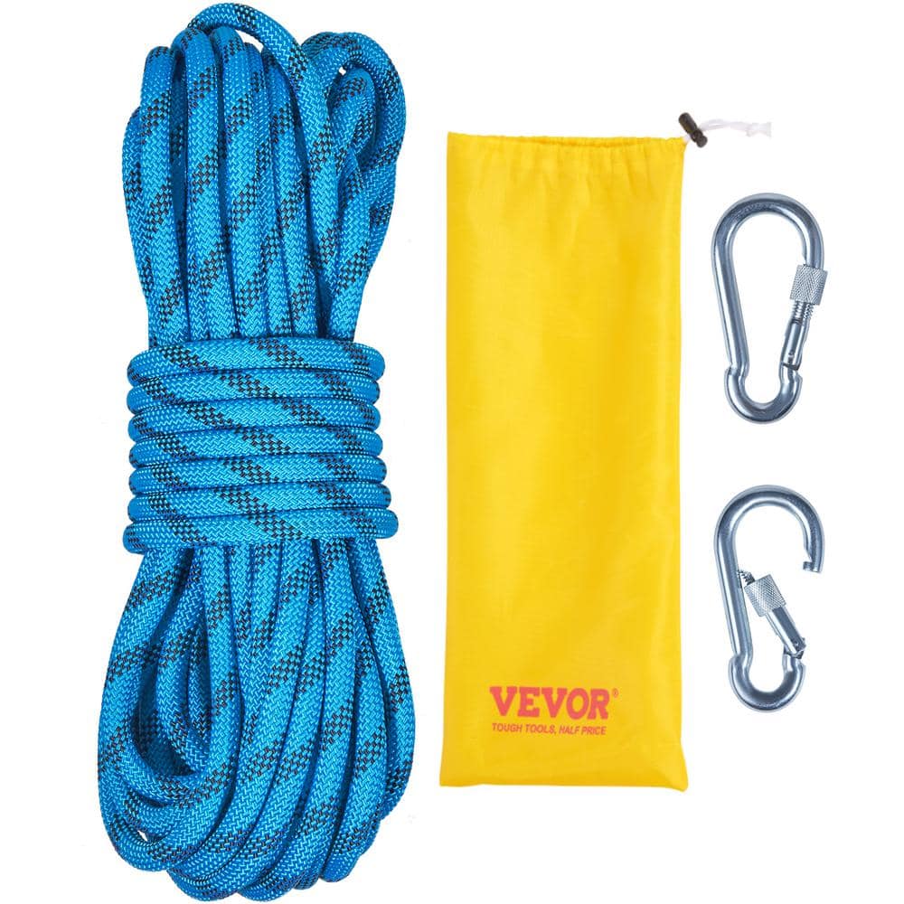 VEVOR Static Climbing Rope, 64 ft. Outdoor Rock Climbing Rope with 26KN Breaking Tension, 0.4 in./10 mm High Strength Rope