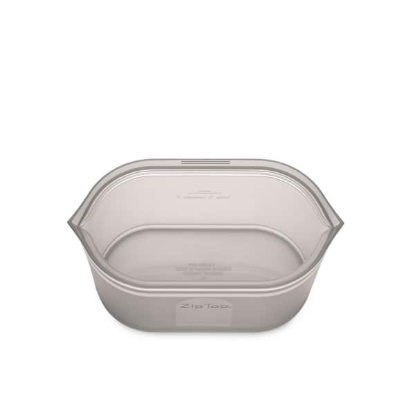 Zip Top 16 oz. Gray Reusable Silicone Small Dish Zippered Storage Container  Z-DSHS-02 - The Home Depot