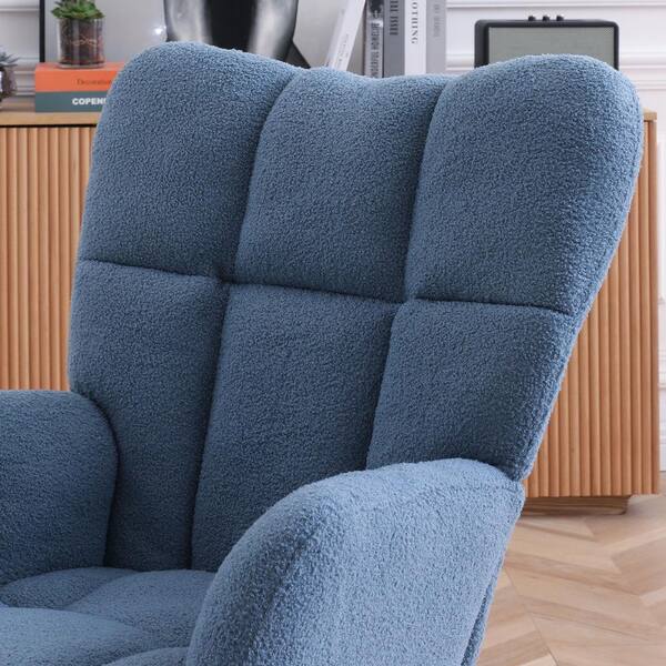 Metal Outdoor Rocking Chair Teddy Upholstered Glider Rocker