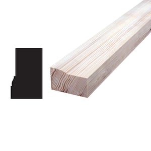 PR612BFJ #180 Eastern Brick Mold With Stucco Key ( 1-1/4'' x 2'' ) Pine  Primed FJ - Decorative Woods