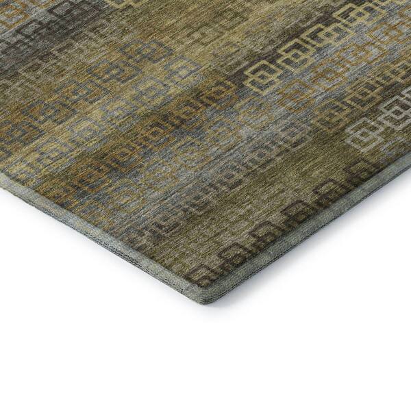 Mayfield Premium Machine Washable Abstract AMF2029 Wheat 5 ft. x 7 ft. 6 in. Area Rug
