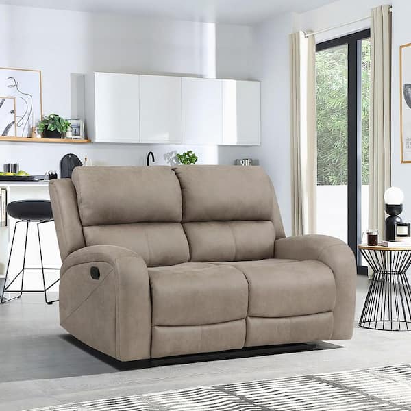 Venture 61.5 in. W Brown Microfiber Double Manual Reclining Loveseat