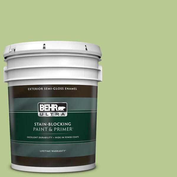 BEHR ULTRA 5 gal. #420D-4 Marsh Fern Semi-Gloss Enamel Exterior Paint & Primer