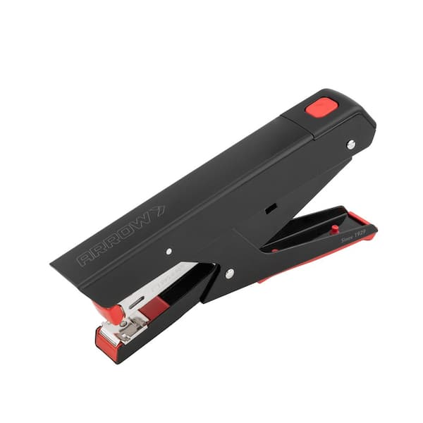Arrow Plier Stapler, 25-Sheet, Ergonomic Grip, Jam-Resistant-Office, Home, Warehouse, Retail, Black/Red