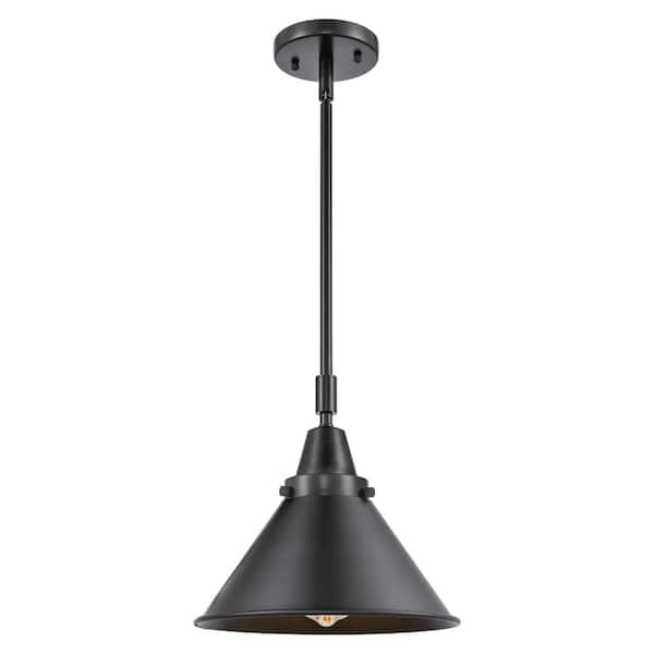 Innovations Briarcliff 100-Watt 1-Light Matte Black Standard Mini Pendant Light with Metal Shade