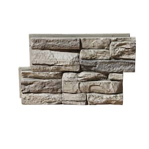Stick-A-Stone Peel and Stick 13.75 in. x 8.5 in. Gray Fox 8-Piece Pack 5.6 Sq. Ft. Polyurethane Faux Stone Panel