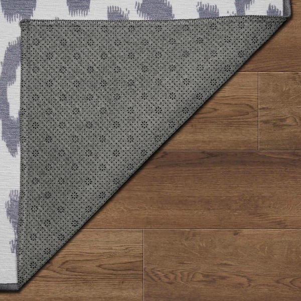 My Magic Carpet Miya Leopard Grey Machine Washable Rug 3' x 5