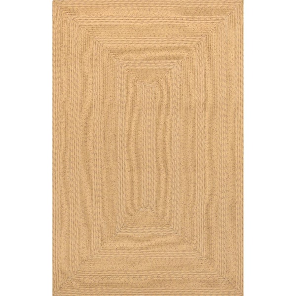 nuLOOM Rowan Tan 5 ft. x 8 ft. Solid Indoor/Outdoor Area Rug