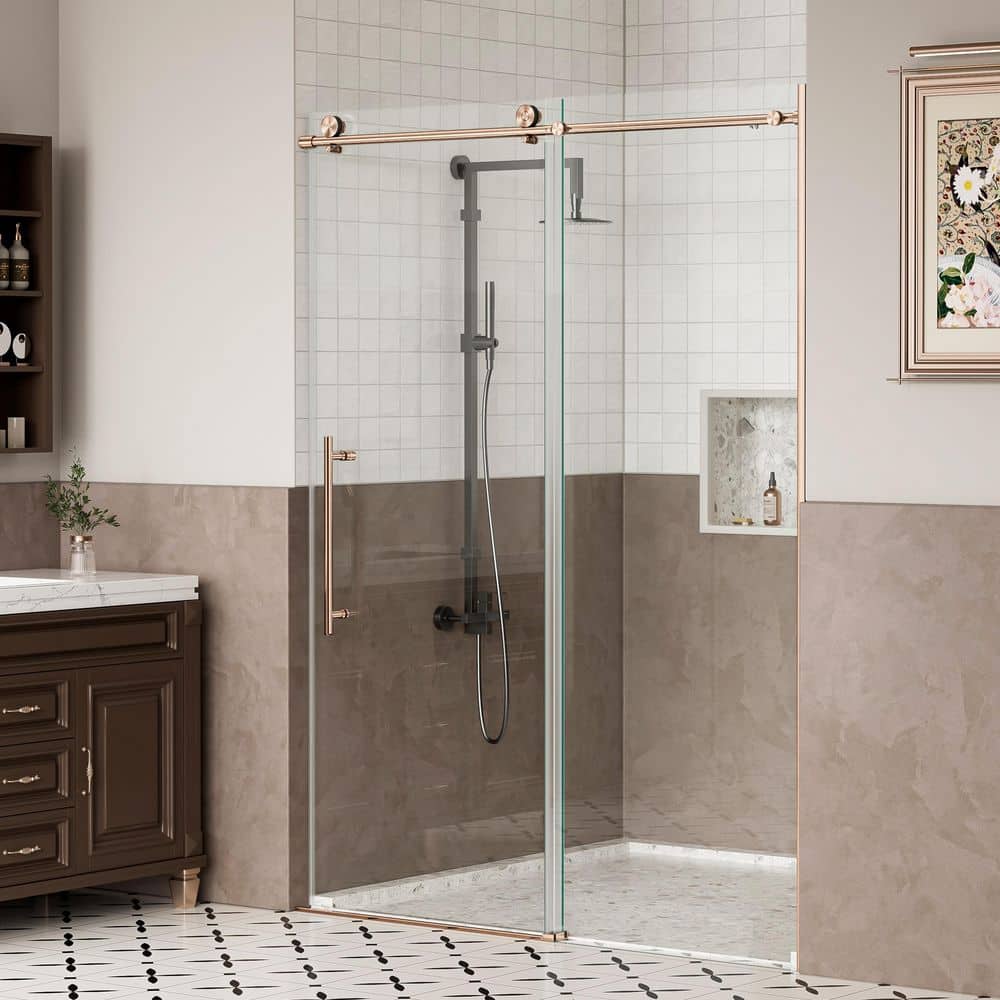 56-60 in. x 75 in. Frameless Sliding Shower Door with ANSI Certified Temper