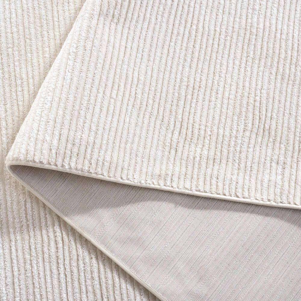 Ivory Hand-Knotted Synthetic Area Rug, 5'3" x 7'6"