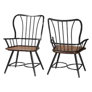 Elfrida Black Metal Dining Armchairs (Set of 2)