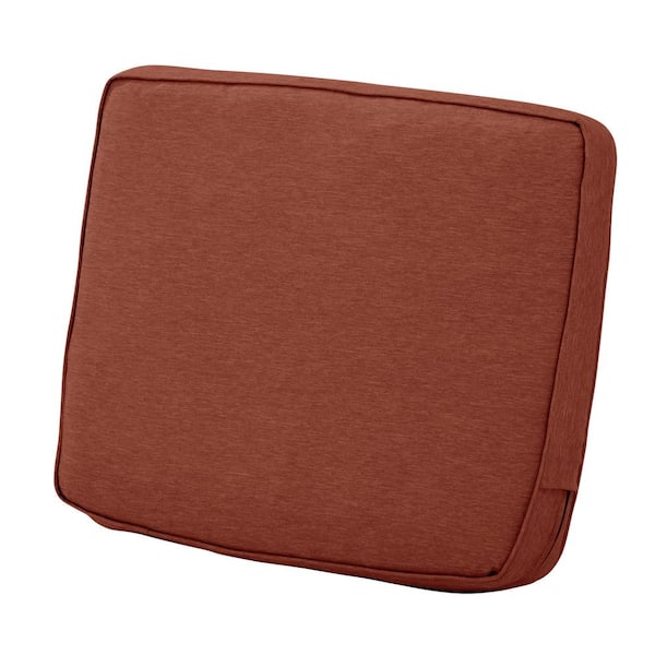 Classic Accessories 25 in. W x 18 in. H x 4 in. T Montlake Heather Henna Red Rectangular Outdoor Lounge Chair Back Cushion