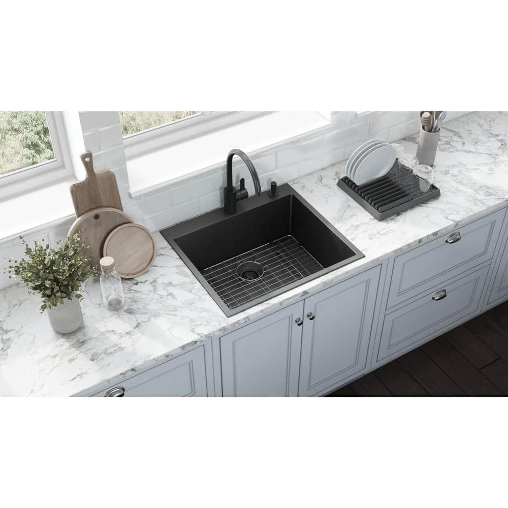 Gunmetal Black Stainless Steel Single Bowl Farmhouse Sink