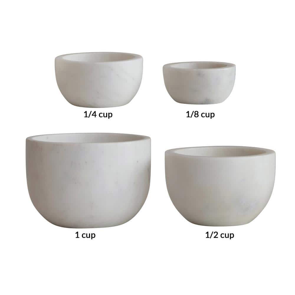 White Marble Stackable All-Purpose Serving Bowls Set of 4