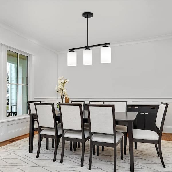 ZSMIHDOH 3-Light Black Modern Kitchen Island Light Fixture, Linear