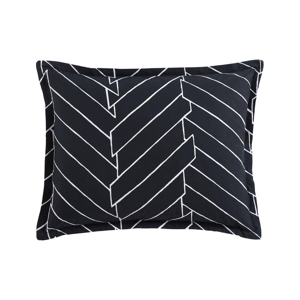Ceres Black and White Cotton Twin Duvet Cover Set