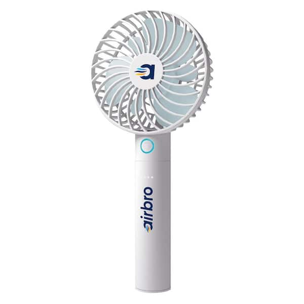 FHA-30 3.5 In. 5 fan speeds 6-Blade Handheld Personal Portable Rechargeable Fan in White with Power Bank