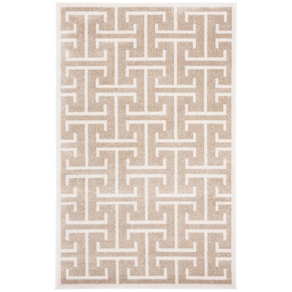 SAFAVIEH Amherst Wheat/Beige 4 ft. x 6 ft. Geometric Border Area Rug