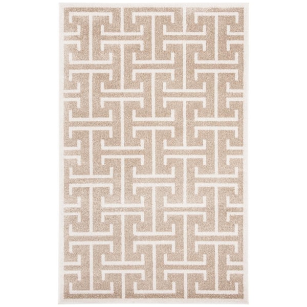 SAFAVIEH Amherst Wheat/Beige 5 ft. x 8 ft. Geometric Border Area Rug