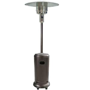 41000 BTU Outdoor Patio Floorstanding Propane Heater with Wheels in Bronze