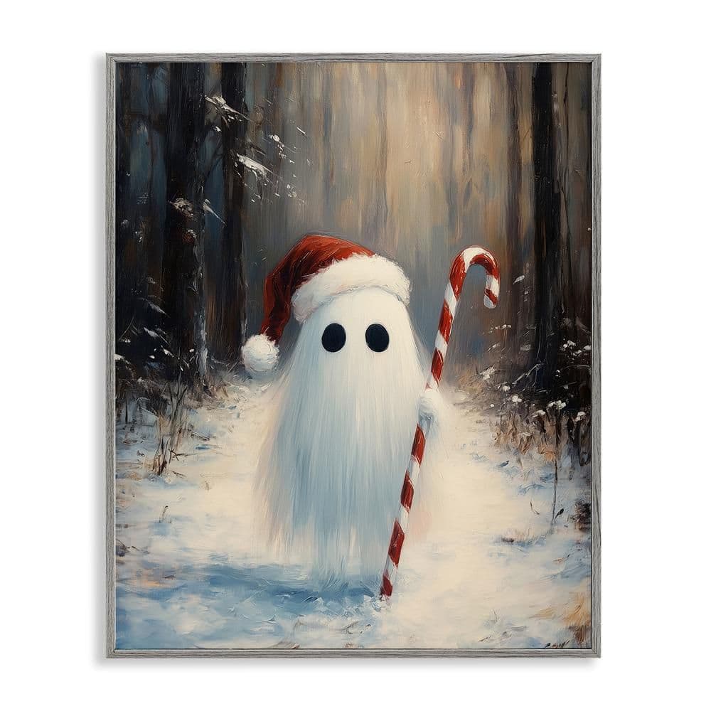 Candy Cane Forest Ghost by Arlington Prints 1-Piece Gray Framed Giclee Religious Art Print 30 in. x 24 in. price history on PriceWatchPro