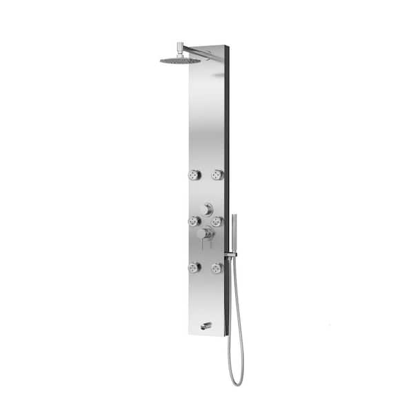 Monterey 6-Jet 1.8GPM Shower System with Handheld Shower in Brushed Stainless Steel
