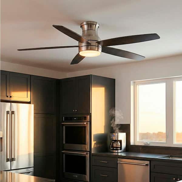 Ashby Park 60 in. White Color Changing Integrated LED Brushed Nickel Ceiling Fan with Light Kit and Remote Control