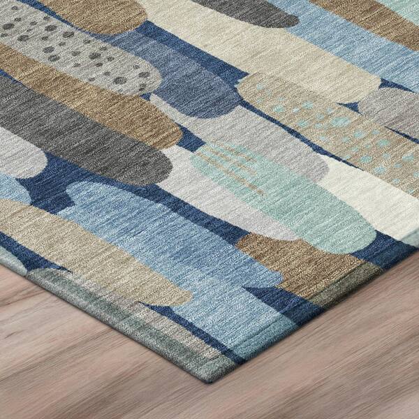 Chantille Machine Washable Indoor/Outdoor Abstract ACN3111 Navy 10 ft. x 14 ft. Area Rug