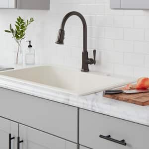Sentio Single-Handle Pull-Down Sprayer Kitchen Faucet in Mediterranean Bronze