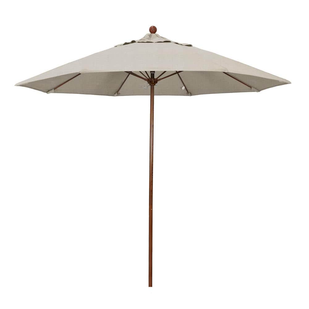 California Umbrella 9 ft. Woodgrain Aluminum Commercial Market Patio ...