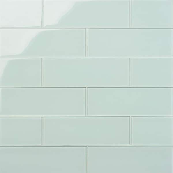 Ivy Hill Tile Contempo Seafoam 4 in. x .31 in. Polished Glass Tile Sample