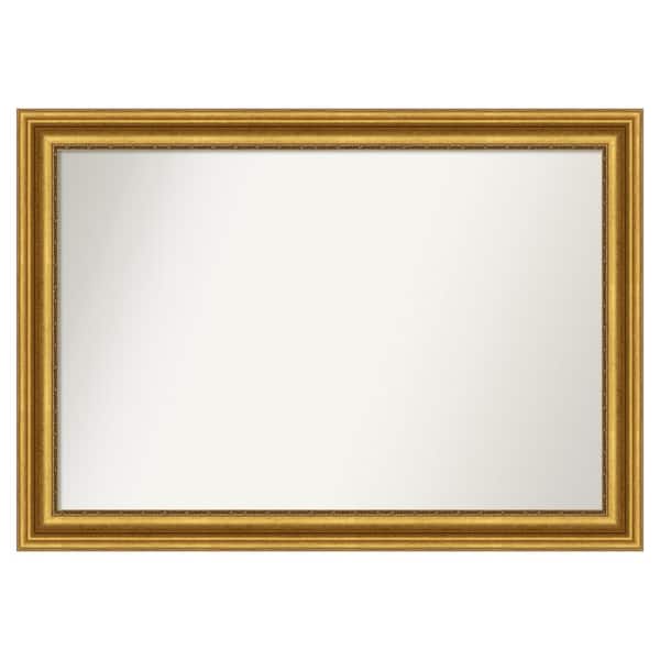 Amanti Art Parlor Gold 47.75 in. W x 33.75 in. H Custom Non-Beveled Recycled Polystyrene Framed Bathroom Vanity Wall Mirror
