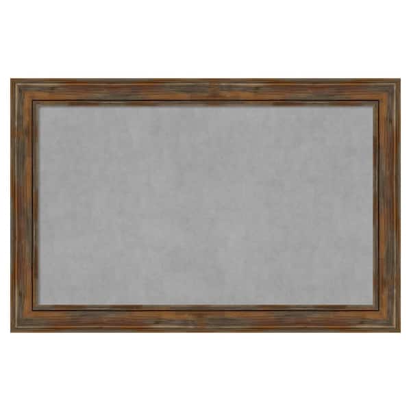 Amanti Art Alexandria Rustic Brown 46 in. x 30 in. Framed Magnetic Board