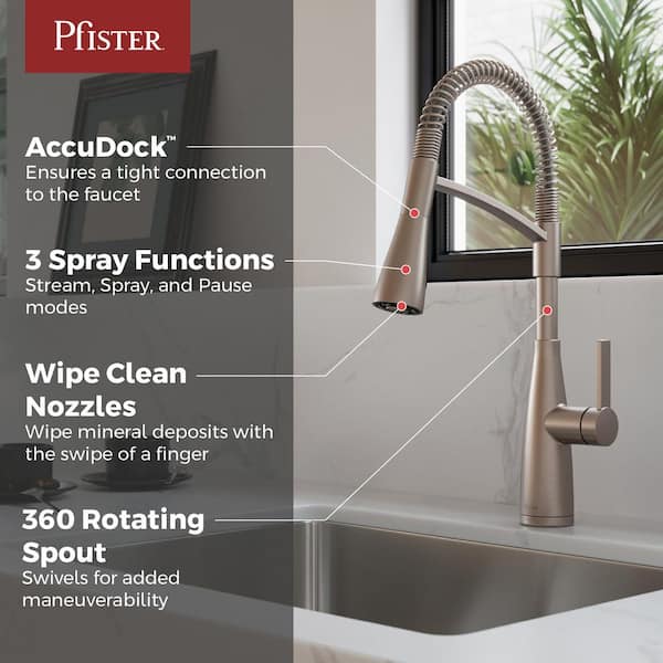 Kwan Single-Handle Culinary Pull Down Sprayer Kitchen Faucet in Spot Defense Stainless Steel